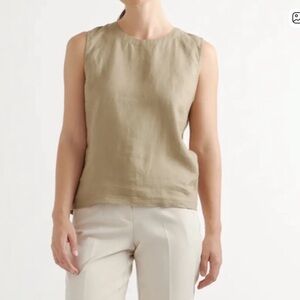 Quince Beige 100% Linen Top Size: M